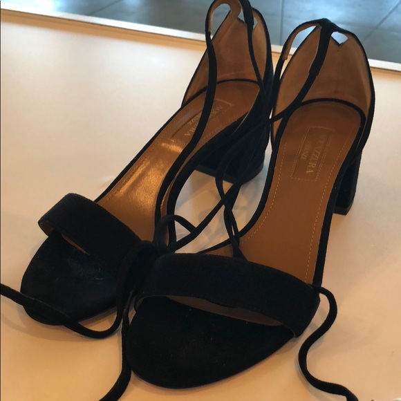 Aquazzura Shoes Aquazurra City Sandal 5 In Black Suede 36 Poshmark